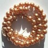16 inch strand of 8mm Glass Pearls - Medium Bronze 